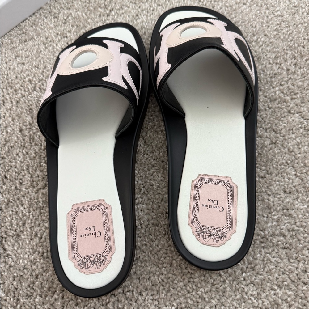 Dior Black and Light Pink Women's Sandals